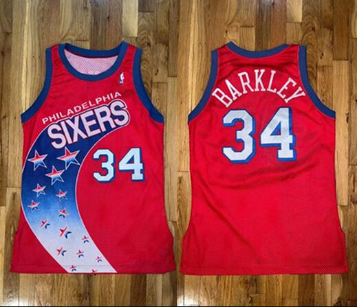 Men's Red Philadelphia 76ers Active Player Custom Champion Stitched Basketball Jersey